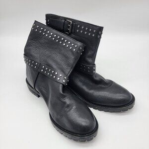 GIANNI‎ BINI Womens Sz 9.5M Black Leather Boots Studded